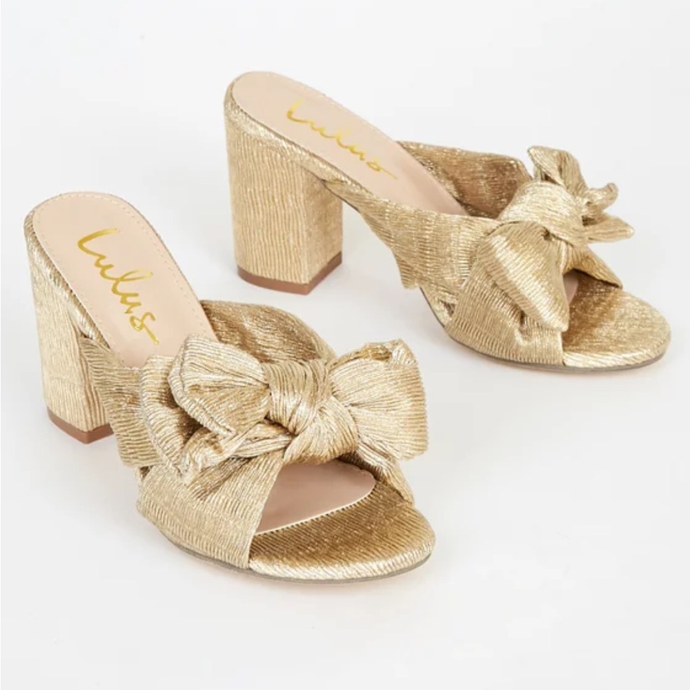 Lulu's Gold Mules Elegant Slip-On Shoes